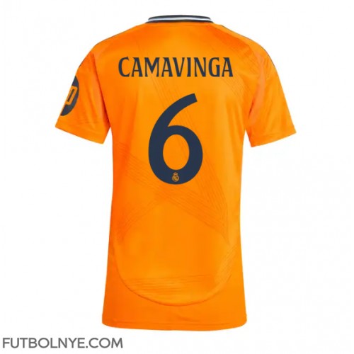 Camiseta Real Madrid Eduardo Camavinga #6 Visitante Equipación para mujer 2024-25 manga corta